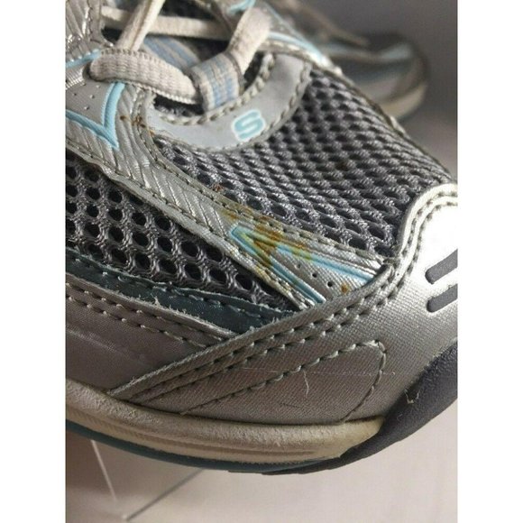 Skechers Shape Ups 12320 Silver Blue Leather Toning Rocker Walking Shoes Sz 7.5 - Picture 8 of 12